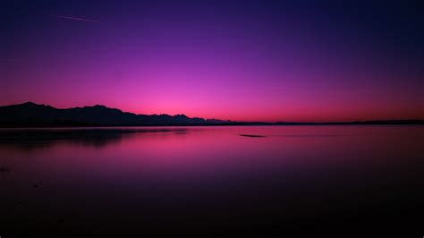 Wallpaper Id 17157 Lake Sunset Horizon Night 4k Free Download