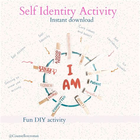 Self Identity Activity Instant Download Diy Worksheet Etsy