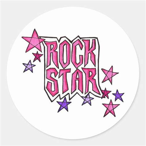 Rockstar In Pink Classic Round Sticker Zazzle Stickers Custom
