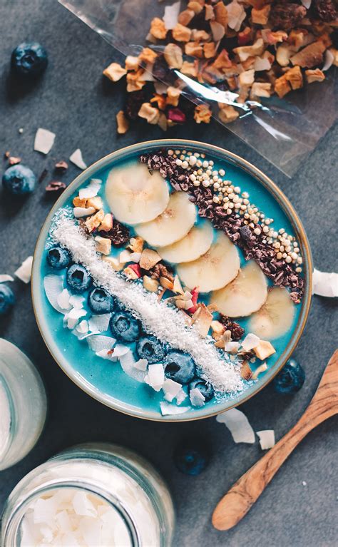 Blue Spirulina Smoothie Bowl Sugarberry Healthy Vegan Snacks