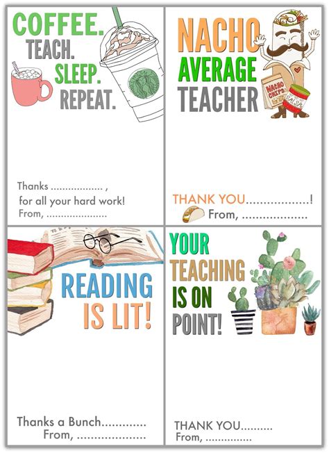 Teacher Appreciation Printable Free