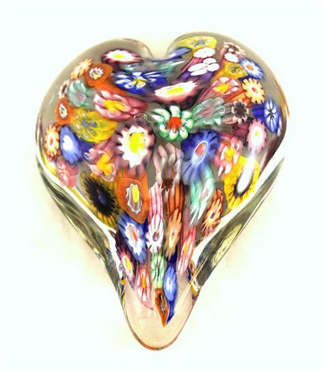 Impressionist Heart Paperweight By Ken Hanson And Ingrid Hanson Art Glass Paperweight Artful