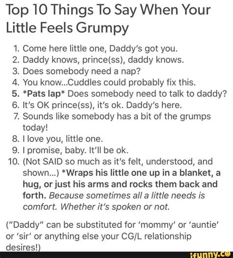 Top 10 Things To Say When Your Little Feels Grumpy Come here little one