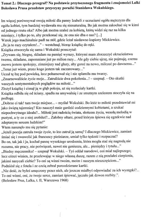 Ferdydurke Wypracowanie Maturalne Na Podstawie Fragmentu - wypracowanie maturalne z "Lalki" B. Prusa... - Zaliczaj.pl