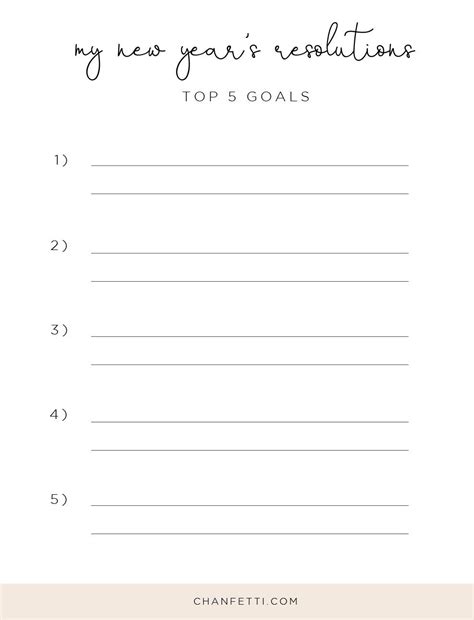 New Years Resolution Printable Worksheets 2019 New Years Resolution