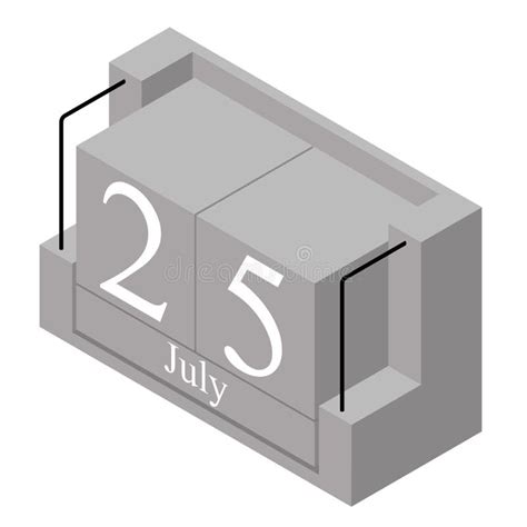 July 25th Date On A Single Day Calendar Gray Wood Block Calendar