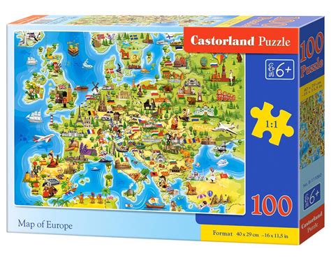 Puzzle Karta Europe 100 Komada Puzzlemaniahr