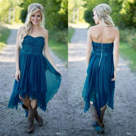 These country wedding dresses might just be the most romantic country gowns we've ever seen! Simple Country Bridesmaid Dresses 2017 Cheap Teal Chiffon ...