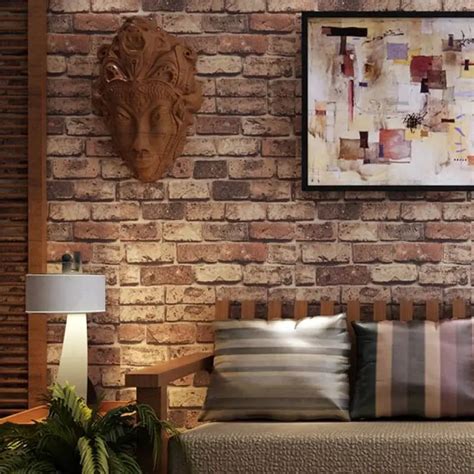 Brick Stone Wall Paper Chinese Rustic Vintage 3d Pvc Exfoliator