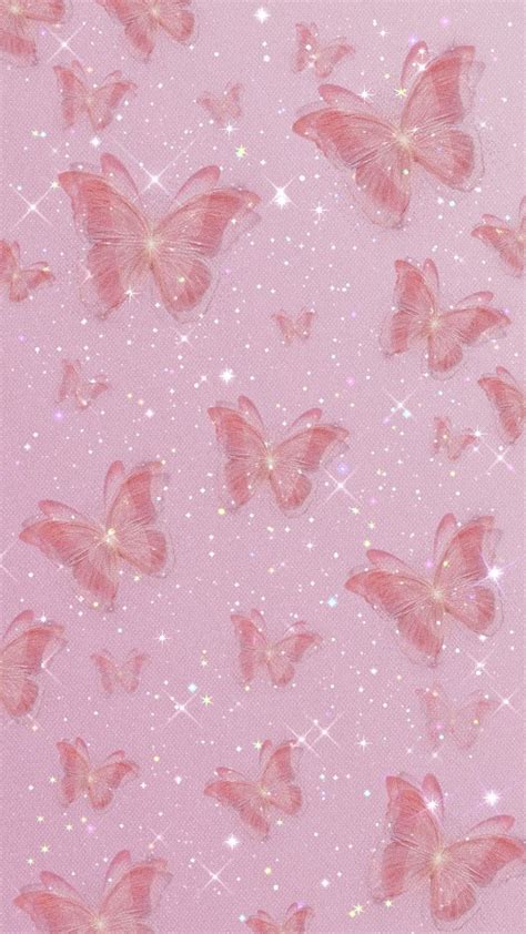 Pink Glitter Wallpaper Phone Wallpaper Pink Butterfly Wallpaper