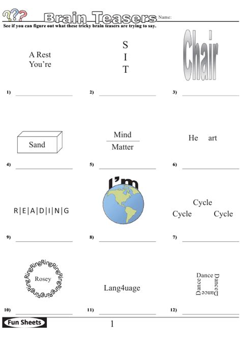 Questions based on number puzzles, check your knowledge and test your awareness about number puzzles. Brain Teasers Logic Puzzle Template With Answer Key ...