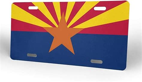 Flag Of Arizona License Plate Funny Metal Decorative Tags