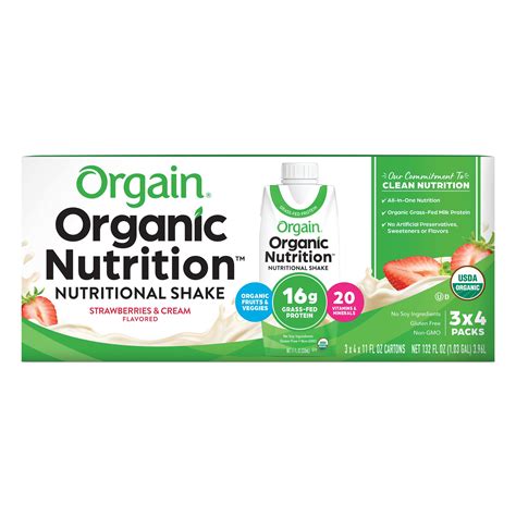 Orgain Organic Nutritional Shake Strawberries And Cream Ready To