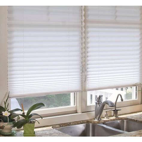 Redi Shade White Fabric Corded Light Filtering Pleated Shade 48 In W