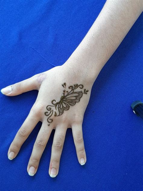 Simple Butterfly Henna Henna Gambar