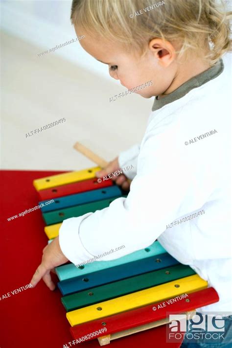 Baby Boy With Toy Xylophone Stock Photo Picture And Royalty Free