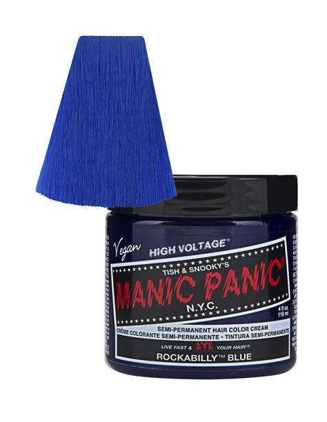 Violet night purple hair dye color: Manic Panic Hair Dye - Rockabilly Blue - Classic Cream Formula