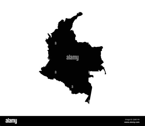 Colombia Map Colombian Country Map Black And White National Outline