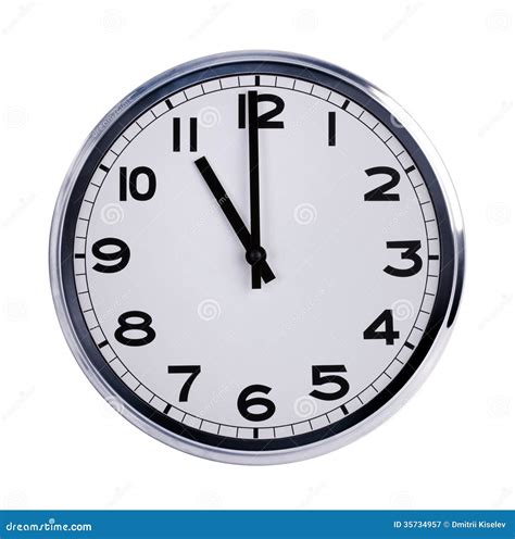 Round Office Clock Shows Eleven O Clock Stock Image Image Of Rotation