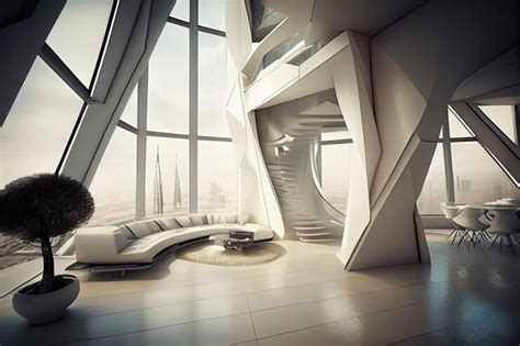 Premium Ai Image Luxury Penthouse In Futuristic Building With Sleek