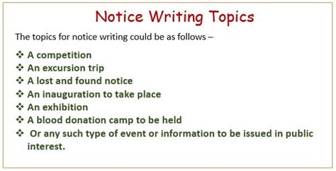 Notices issued by the school: Notice Writing for class 6, 7, Tips, Topics, Format ...