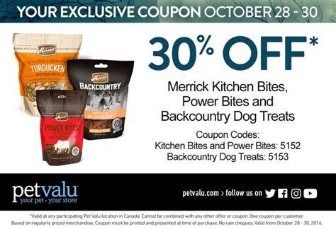 Check spelling or type a new query. Pet Valu Canada Coupons: Save $5 Off Merrick Lil' Plates Bags + 30% Off Merrick Kitchen Bites ...