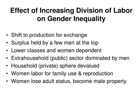 Ppt Effect Of Increasing Division Of Labor On Gender Inequality Powerpoint Presentation Id