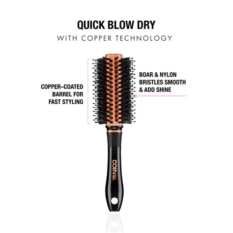 Conair Quick Blow Dry Professional Hair Brush Copper Collection Boar