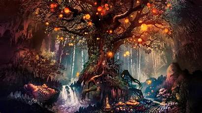 Fantasy Nature Artwork Fan Trees Desktop Backgrounds