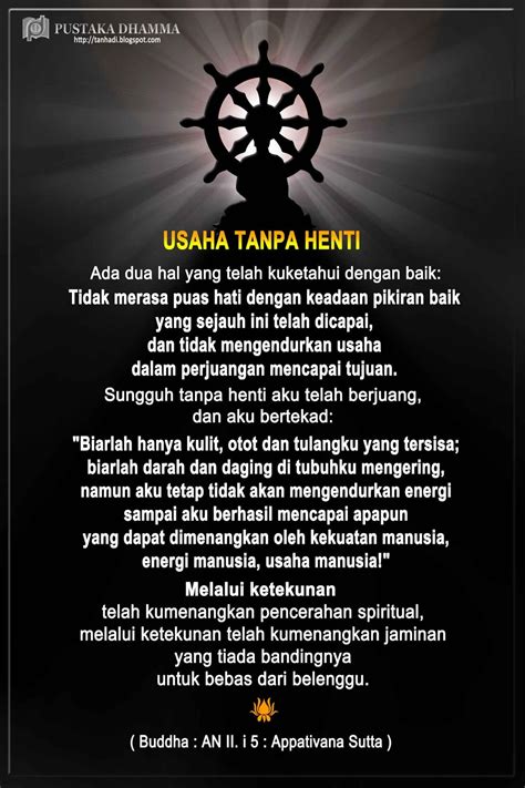 PUSTAKA DHAMMA: Sabda Sang Buddha (122) : Usaha Tanpa Henti