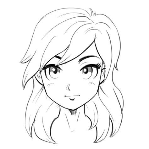 Easy Drawing Of Anime Face How To Draw A Anime Girl Face Step By Step Sexiz Pix