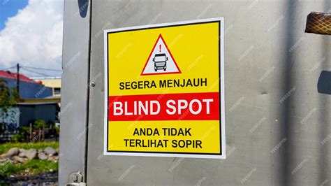Premium Photo Road Safety And Traffic Sign Blind Spot Take Care