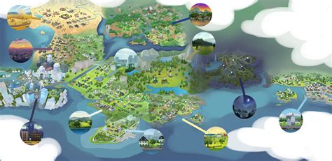 If All The Sims 4 Worlds Were Connected Together To Make One Big World