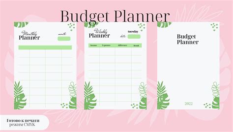Templates Of Vector Pages Of The Budget Planner Daily Weekly Monthly