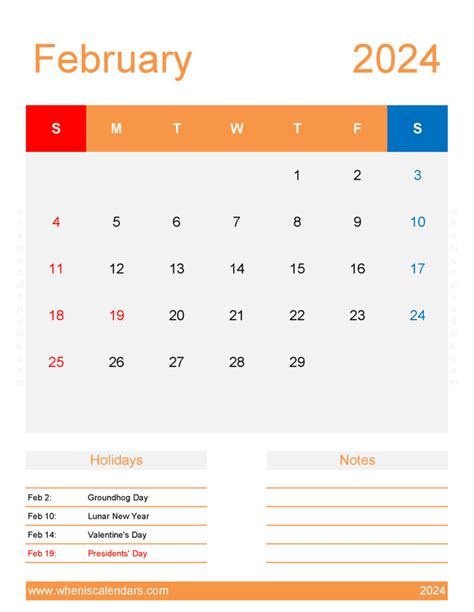February 2024 Weekly Calendar Printable Monthly Calendar
