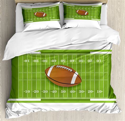 Football Duvet Cover Set With Pillow Shams Team Sports Theme Print 99