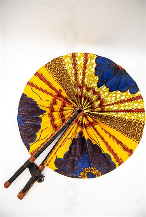 African Folding Handwoven Fan Yvonne Exclusive African Clothing