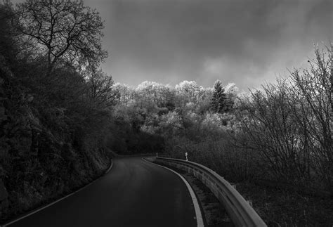 320x570 Resolution Grayscale Photography Of Concrete Road Between