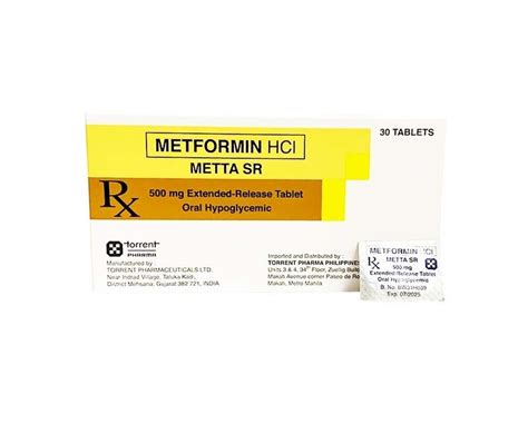 Metformin Hci Metta Sr 500mg Extended Release Tablet Oral Hypoglycemic