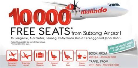 See also a map, estimated flight duration, carbon dioxide emissions and the time difference between kota bharu and subang. Malindo Air: 10,000 FREE Seats Giveaway to Langkawi ...
