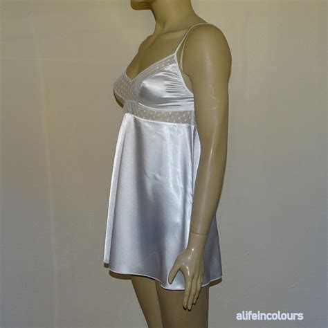 White Colour Silky Soft Satin Sexy Babydoll Night Gown Etsy