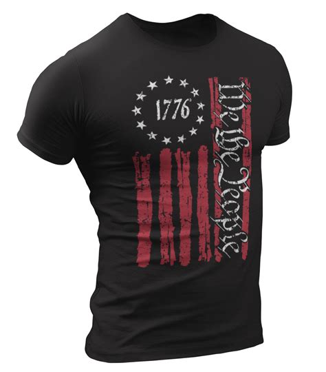 Patriotic T Shirts We The People Vintage Usa Flag 1776 Etsy