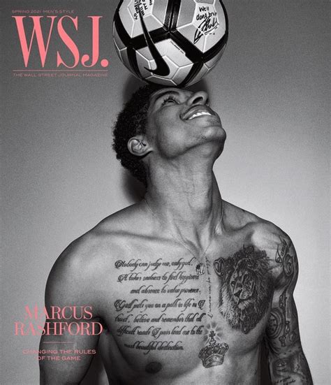 His artwork sees the rashford, 21, has not spoken about the meaning of his tattoo but it could be a nod to his first. Marcus Rashford for The Wall Street Journal @WSJ 📸 : reddevils