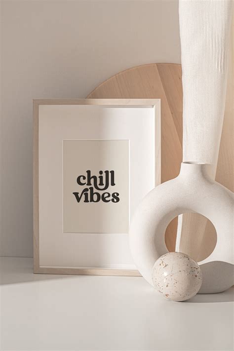 Chill Vibes Aesthetic Room Decor Wall Art Quotes Black And Etsy