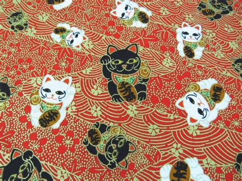 2451b New Lucky Cat Fabric Japanese Lucky By Ikoplusfabric 1190