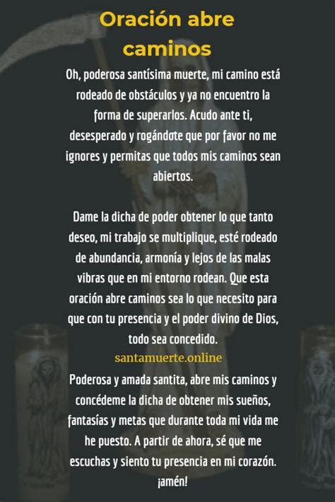 Oración Abre Caminos A La Santísima Muerte ¡consigue Todo