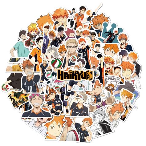 Buy 50 Pcs Haikyuu Stickers Anime Doodle Stickers Travel Trolley