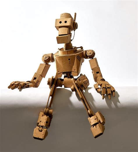 Intricate Cardboard Robots Feature Led Lights And Moveable Limbs