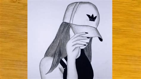 How To Draw A Girl With Hat Very Creative Pencil Sketch Step By