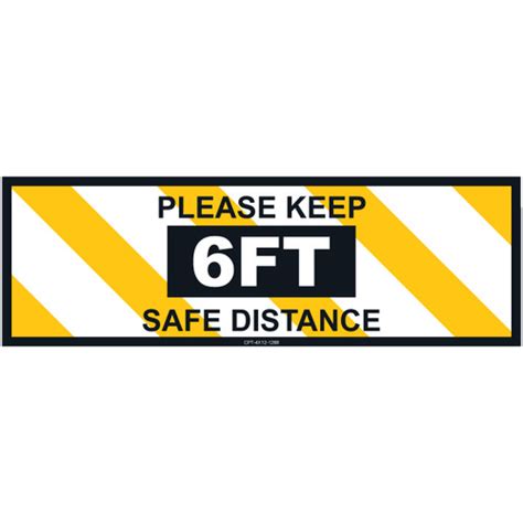 Please Keep 6 Ft Safe Distance Floor Sign 13 Or 175 Stop